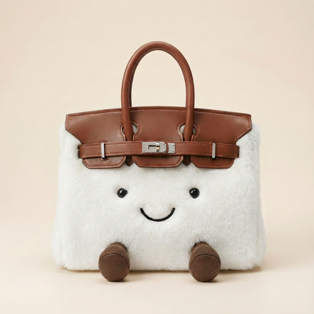 Fluffy Fox White-Jellycat Mini brikin Bag