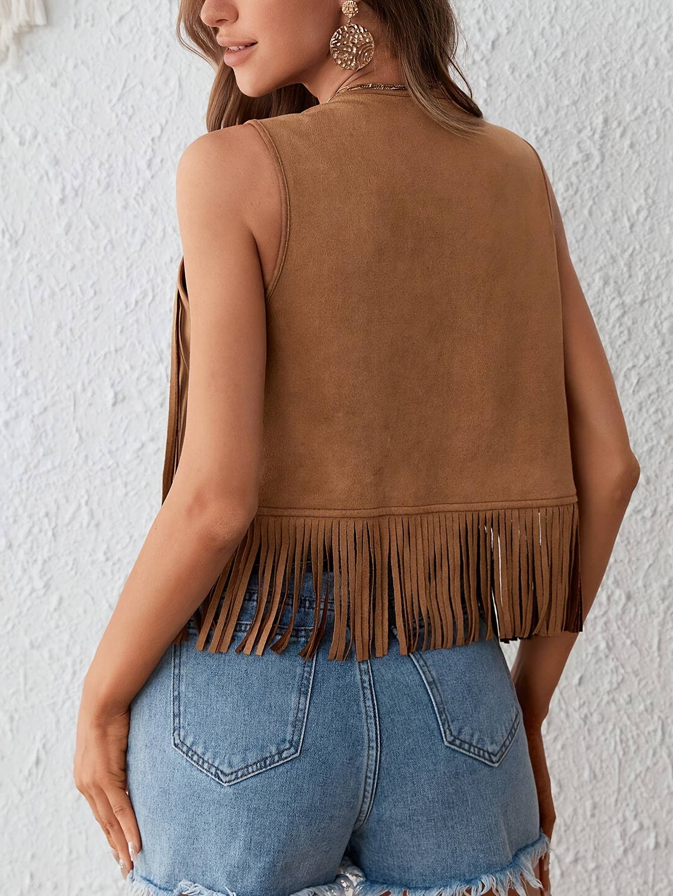 Canyon Breeze Suede Fringe Western Vest