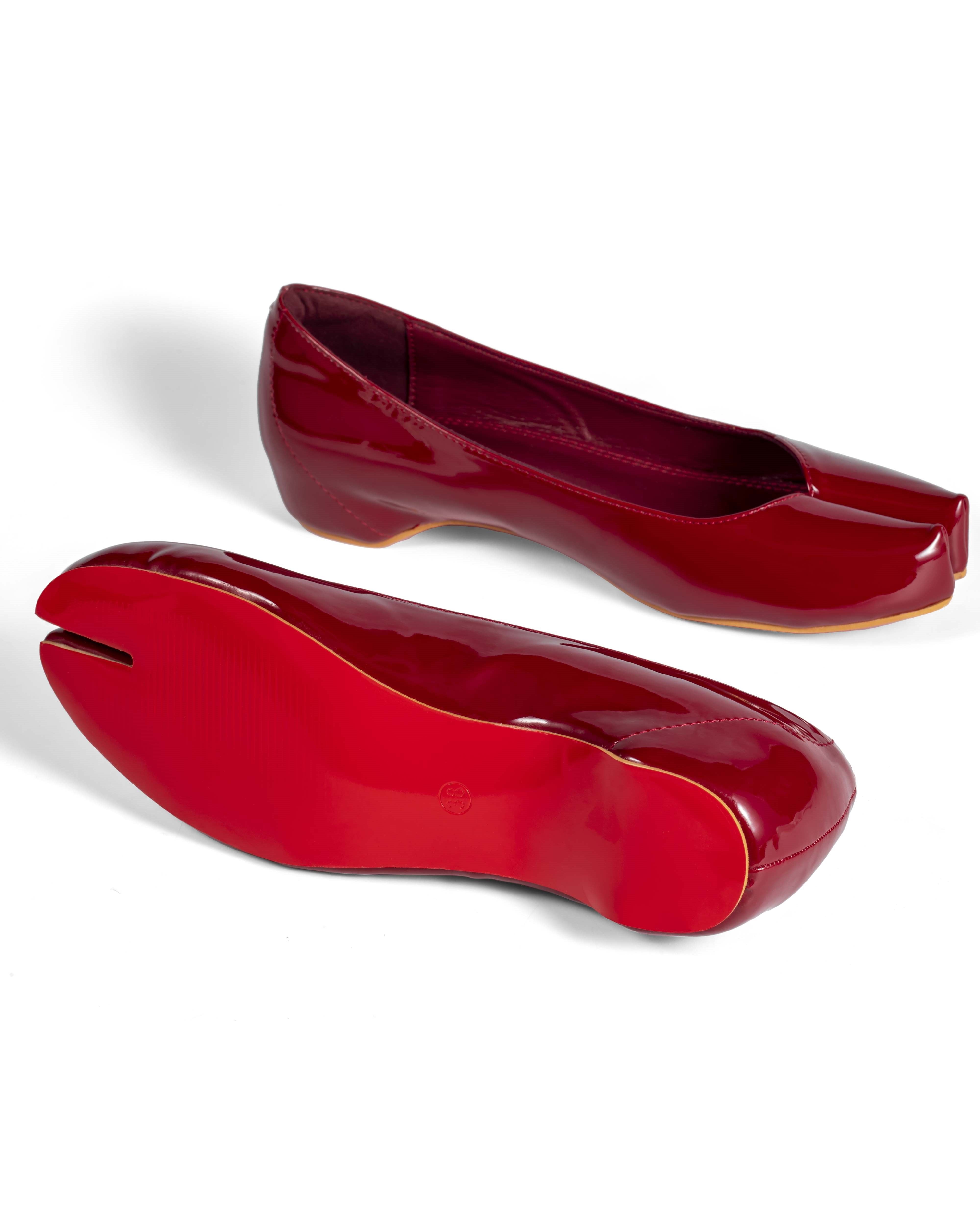 Burgundy Patent Leather Tabishoes