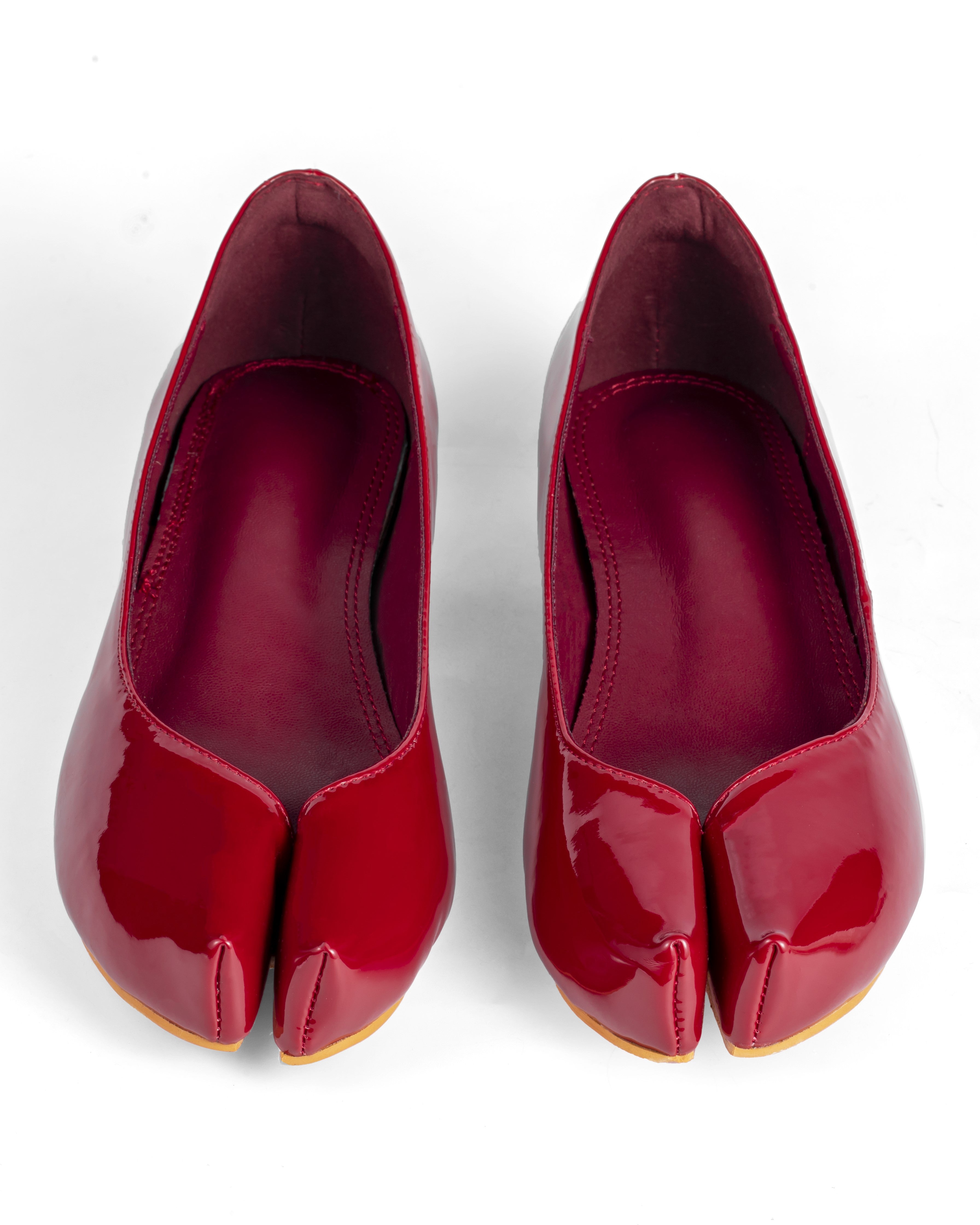 Burgundy Patent Leather Tabishoes