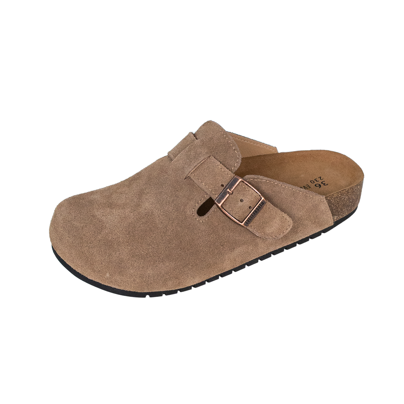 Closed Round Toe Suede Cork Clogs