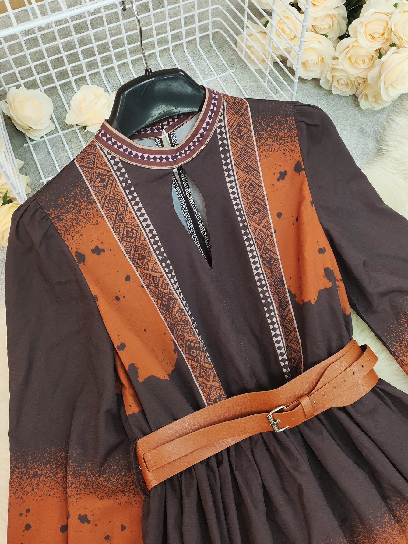 Smoky Brown Boho Maxi Dress