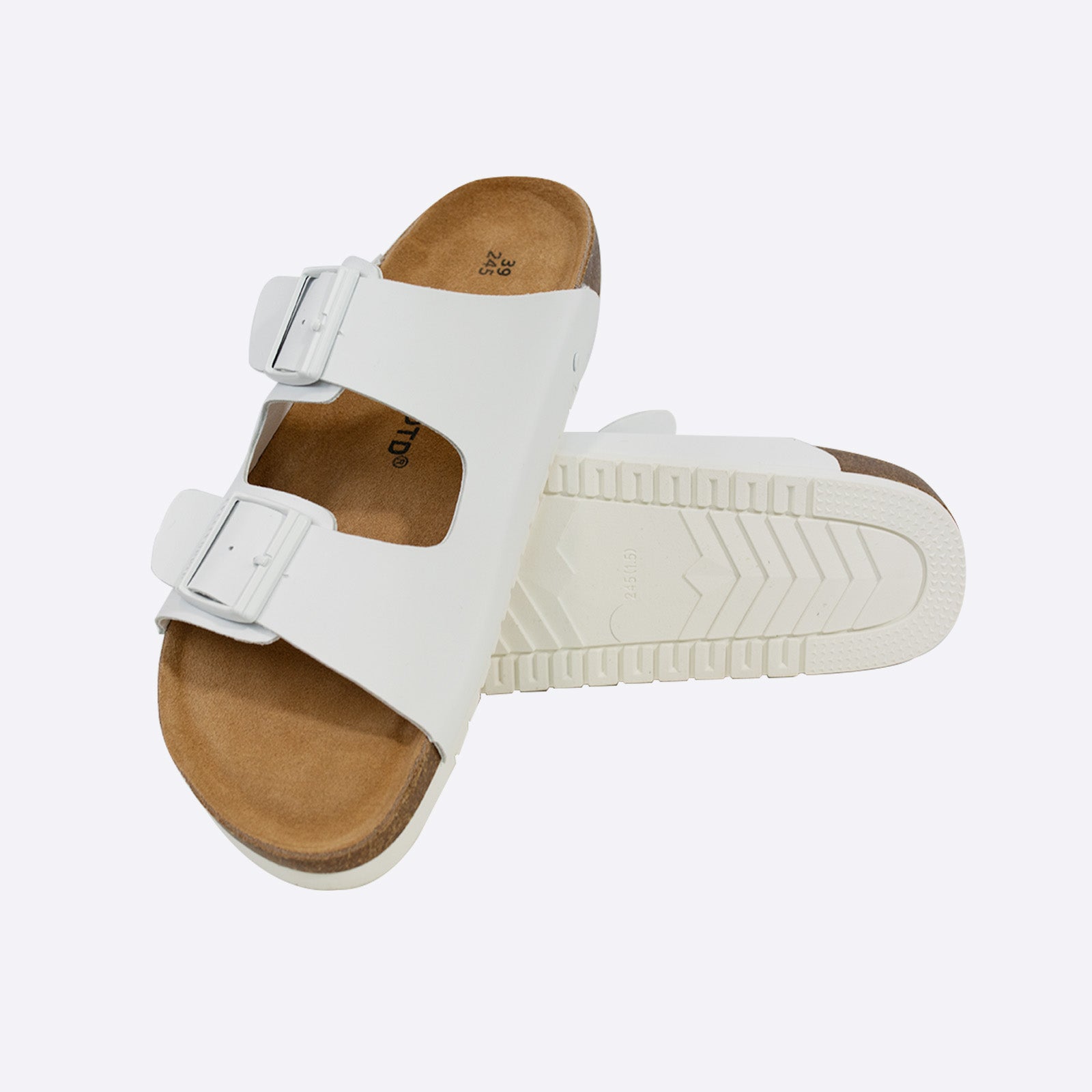 Open Toe Dual Buckle Cork Sandals