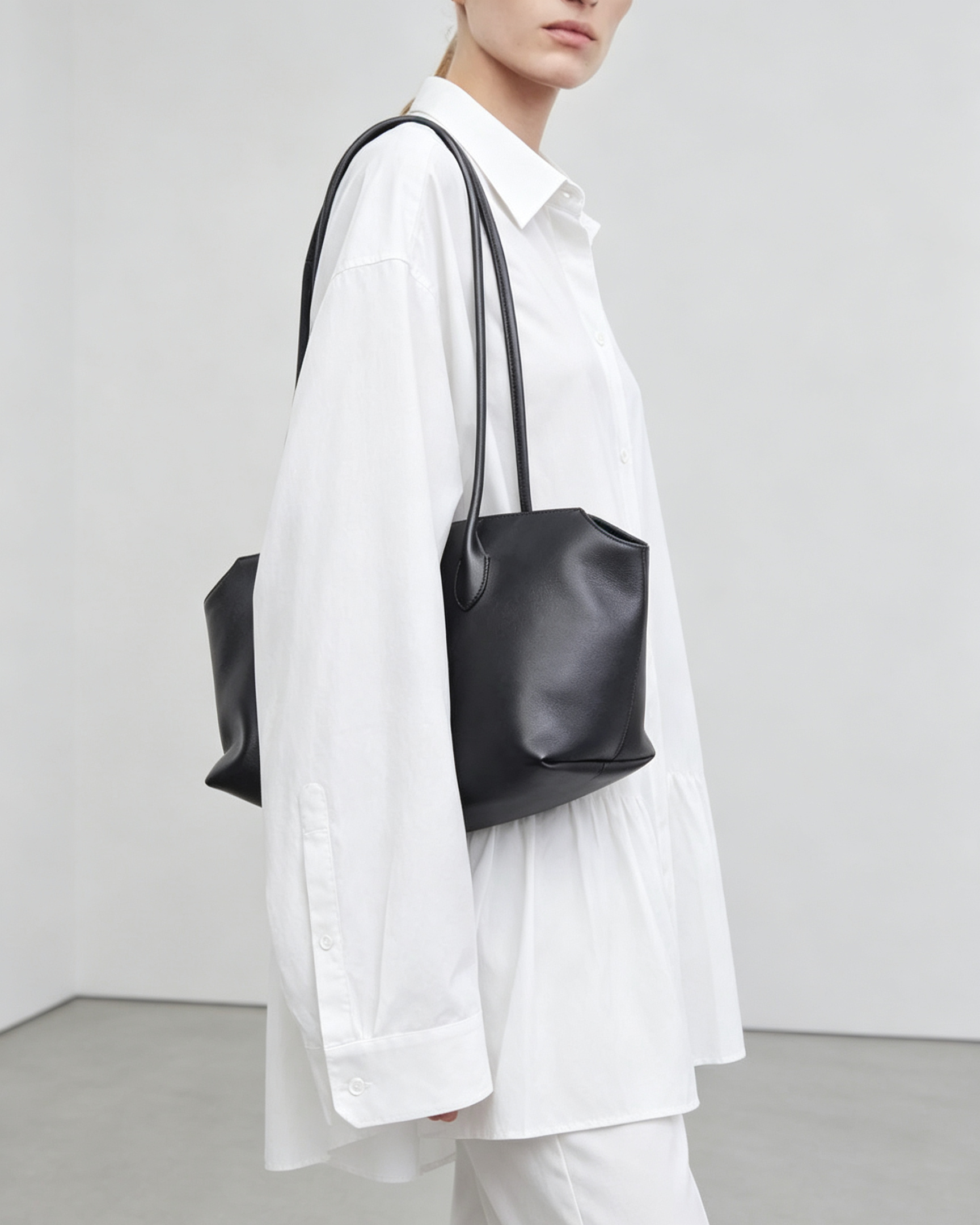 Grained Calfskin Terrasse Bag Black