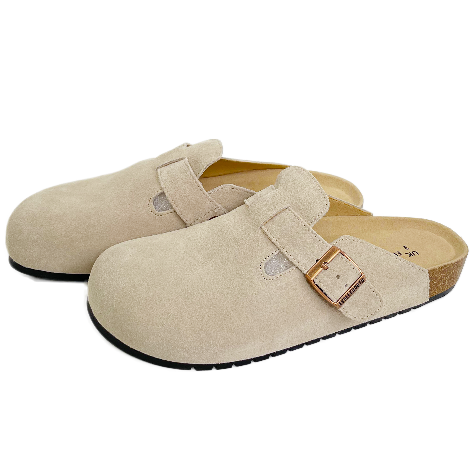 Closed Round Toe Suede Cork Clogs