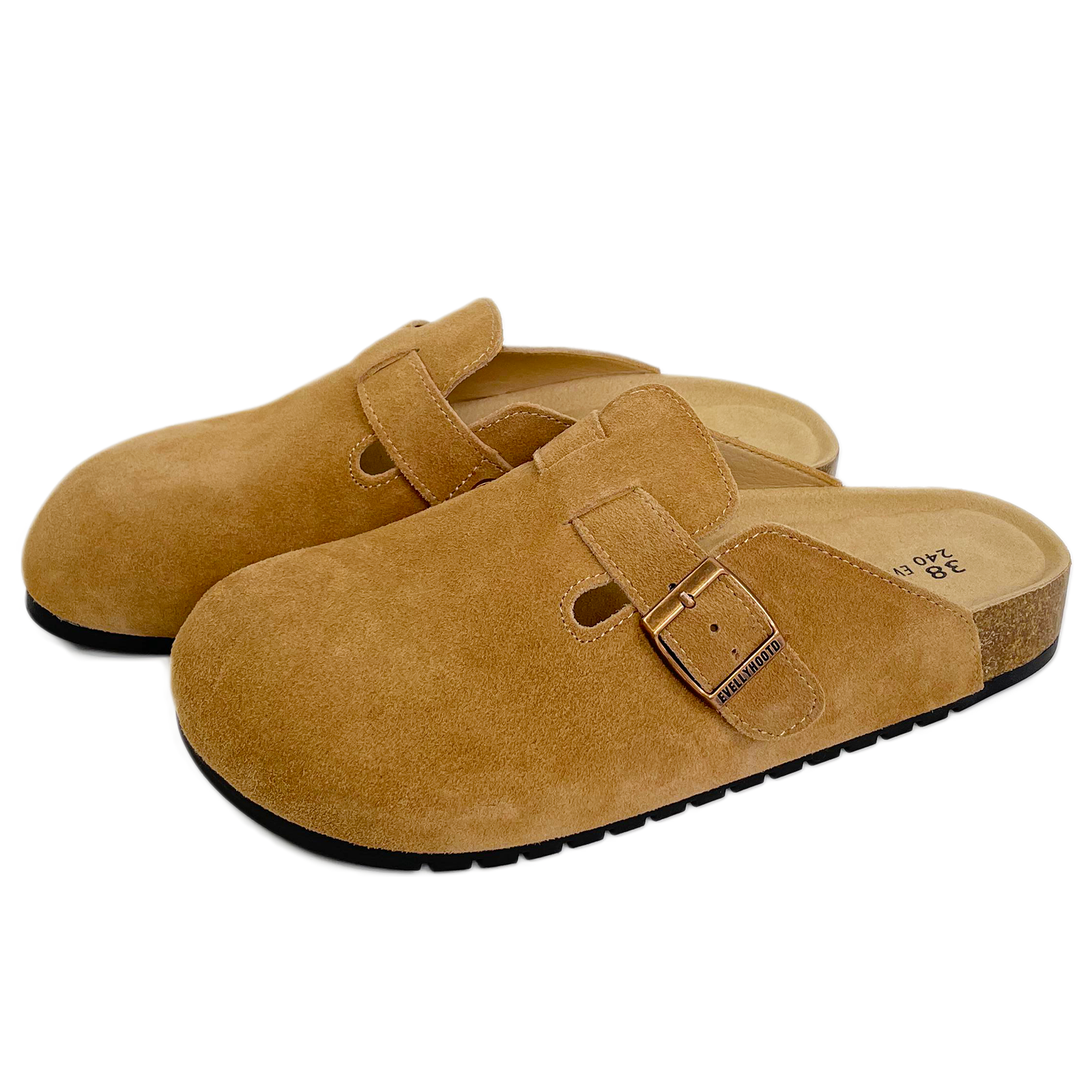 Closed Round Toe Suede Cork Clogs