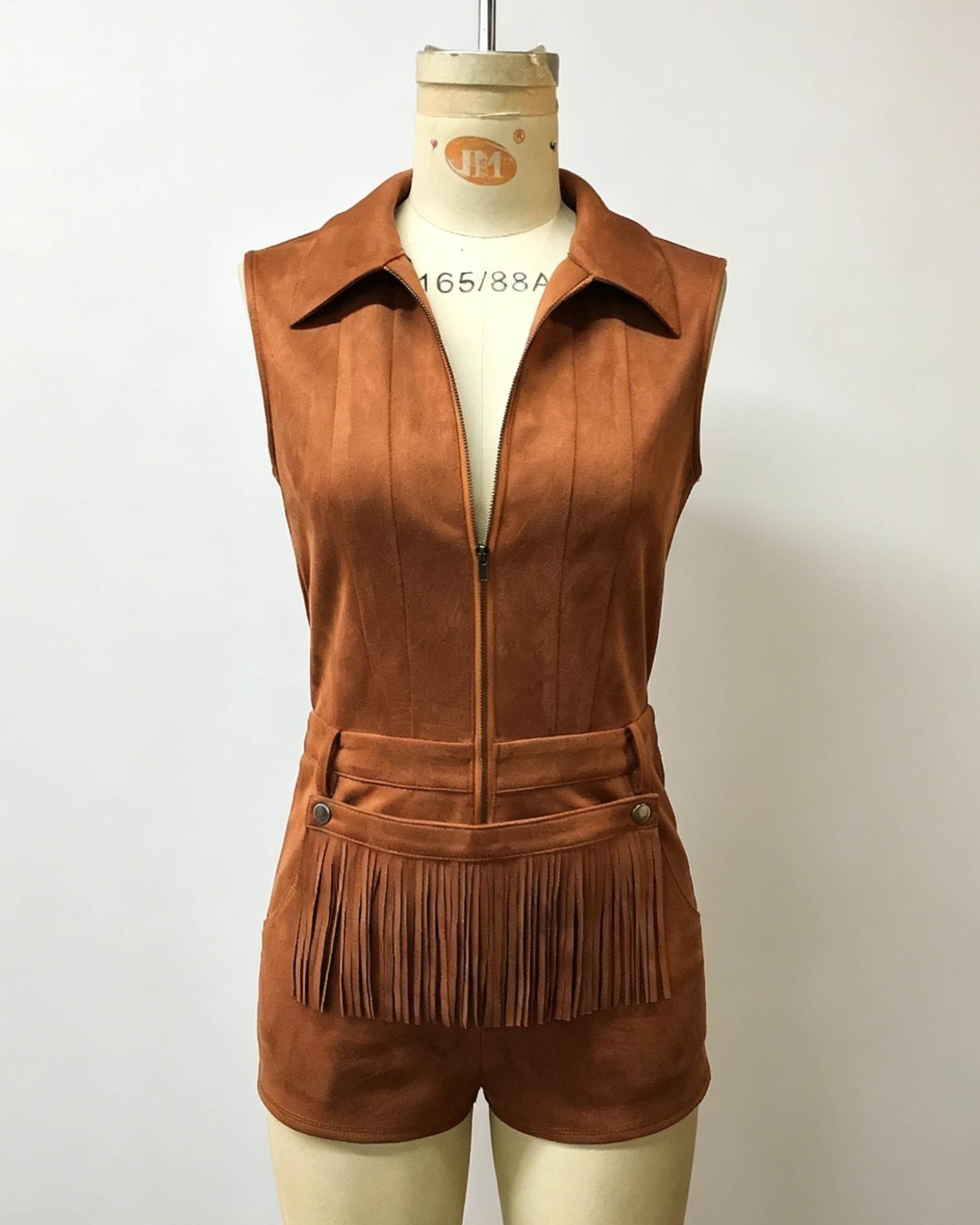 Brown Chic Fringe Western Romper