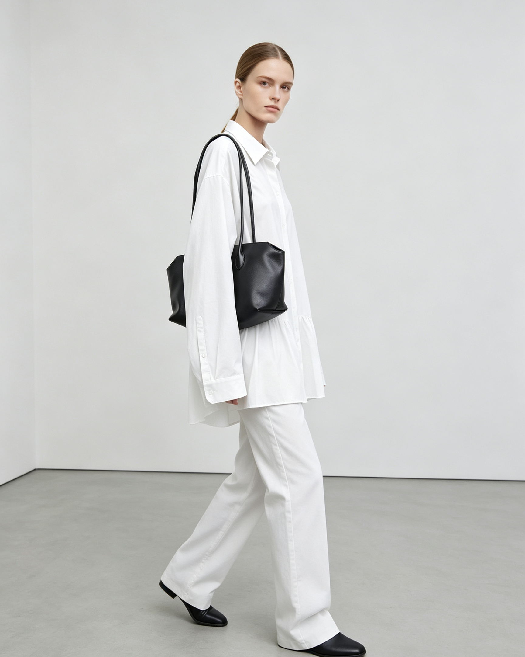 Grained Calfskin Terrasse Bag Black