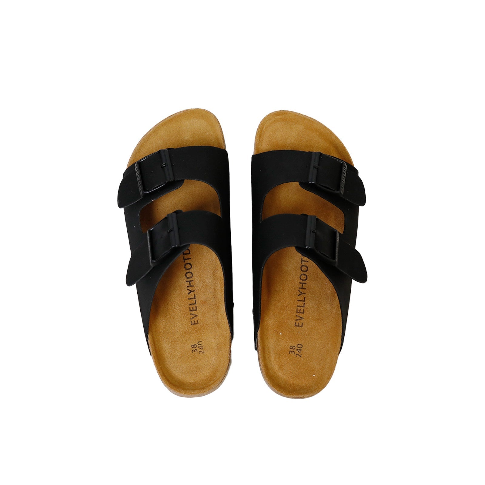 Open Toe Dual Buckle Cork Sandals