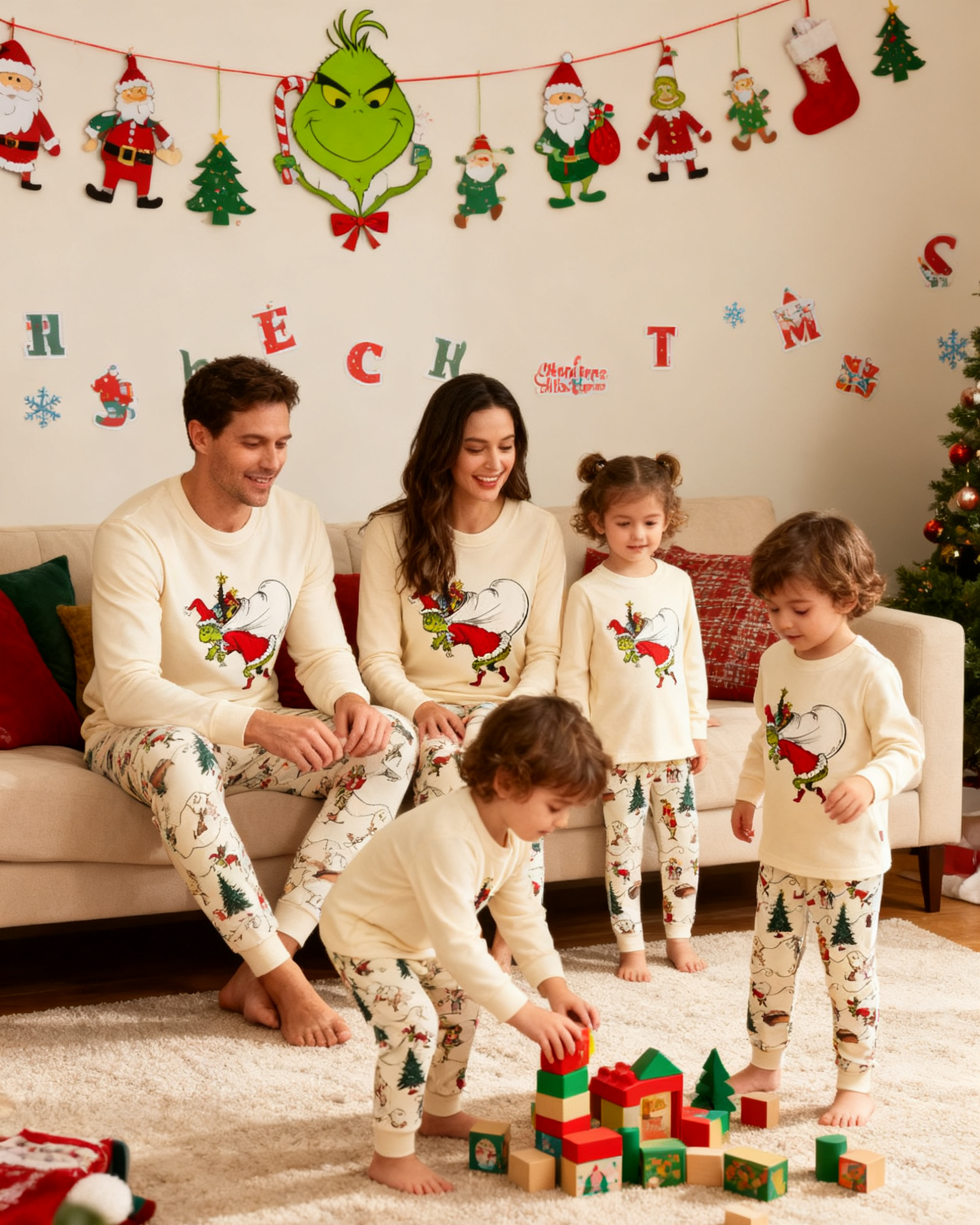 Joy Merry-Grinch Family Christmas Pajamas