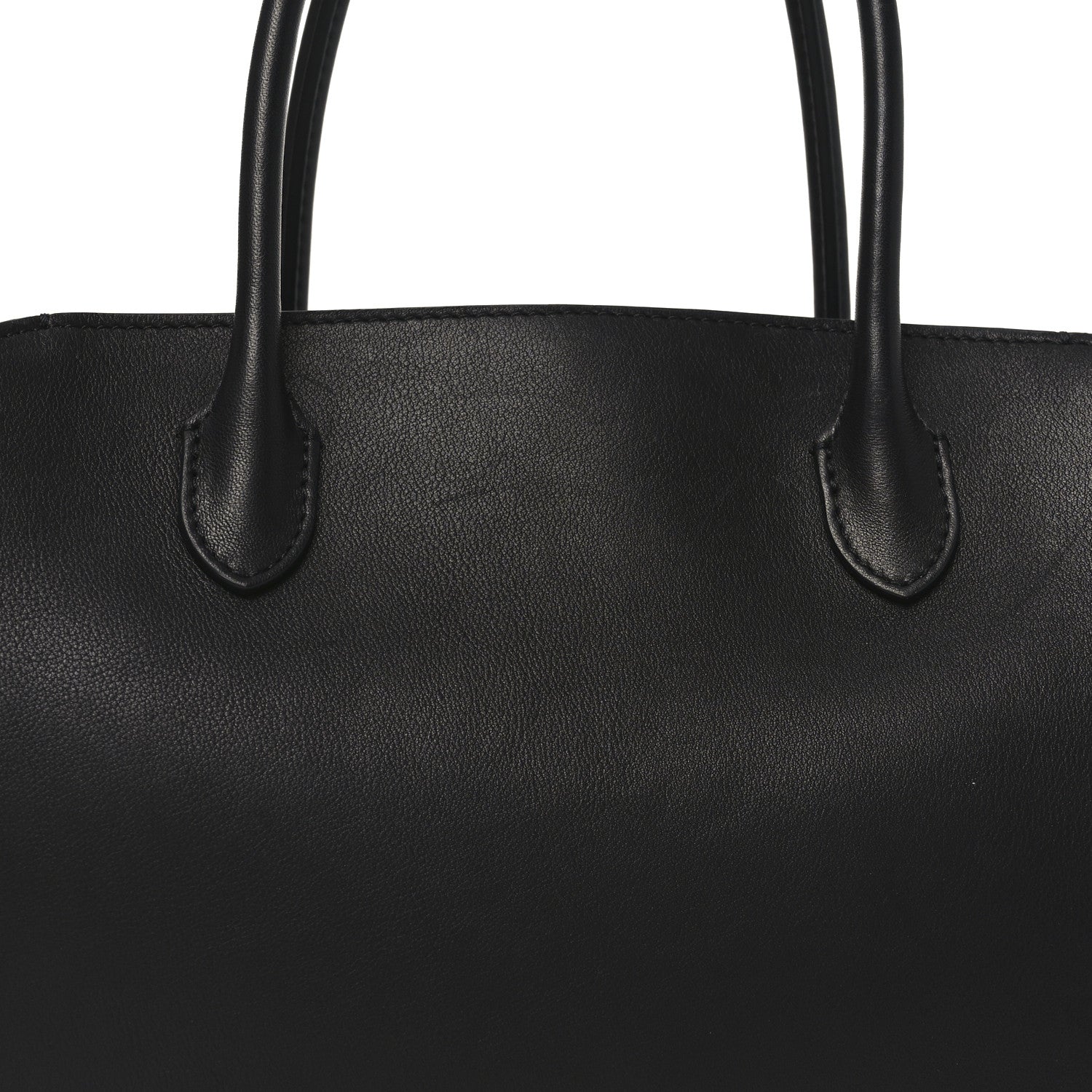Polished Saddle Calfskin Marlo 12 Tote Bag Black