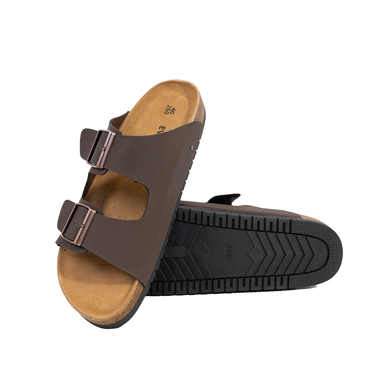 Open Toe Dual Buckle Cork Sandals