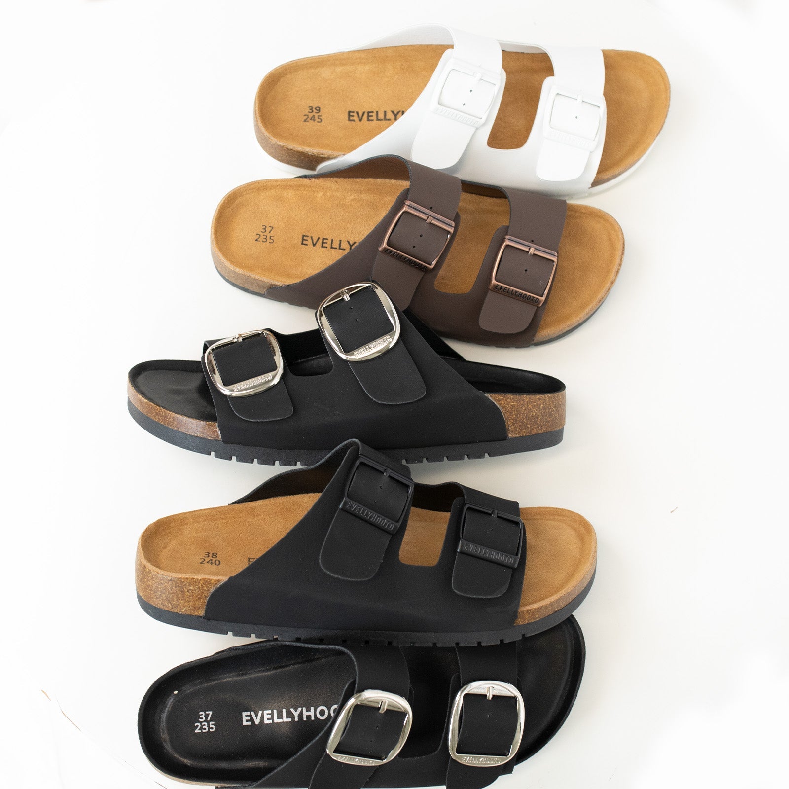 Open Toe Dual Buckle Cork Sandals