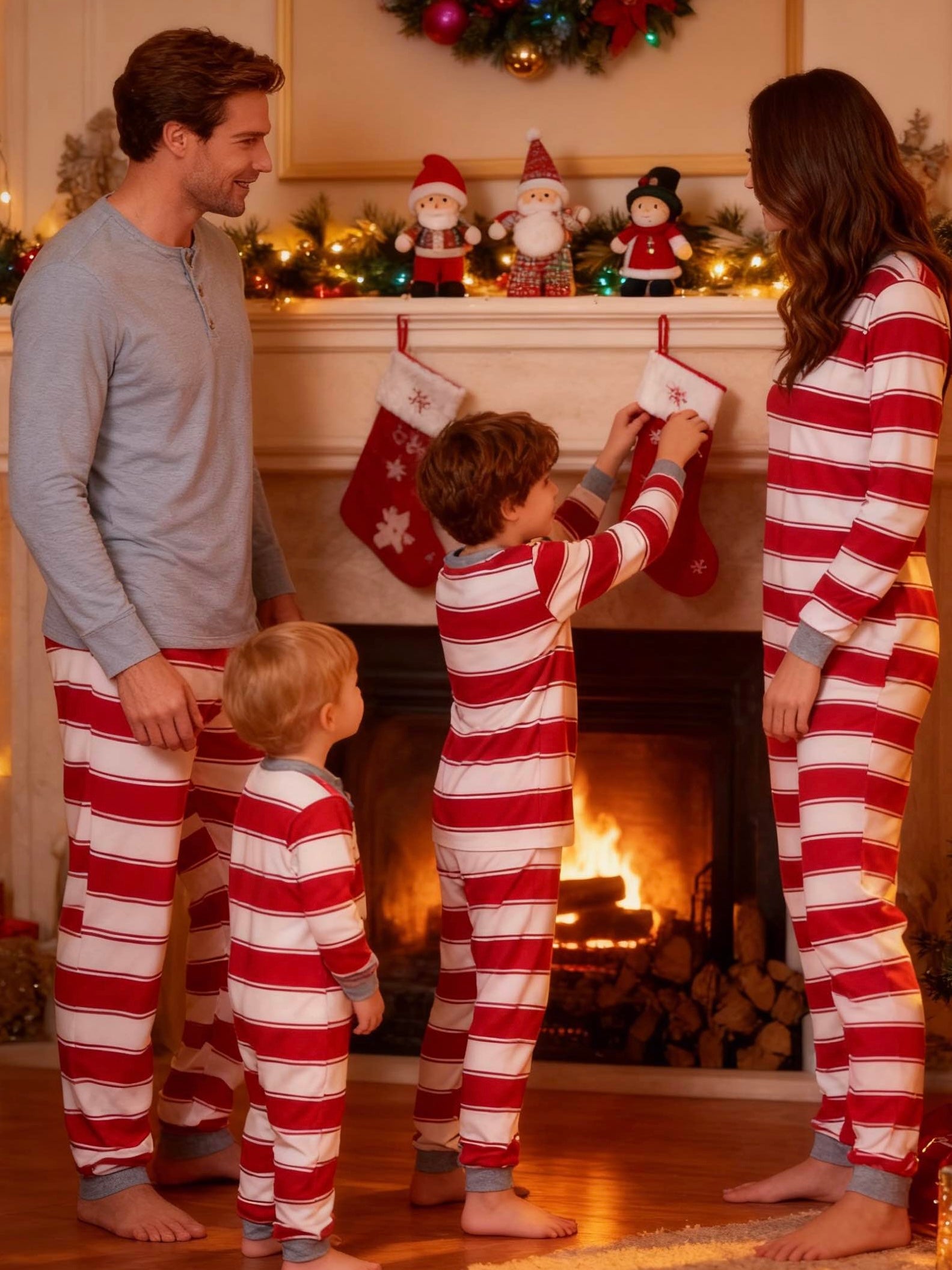 Pleasure Stripe- Red Plaid Family Christmas Pajamas