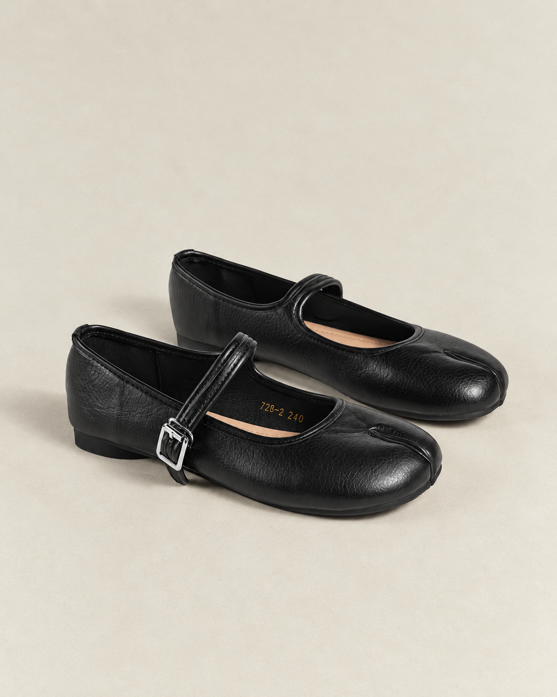 Black Round Toe Tabi Mary-Janes