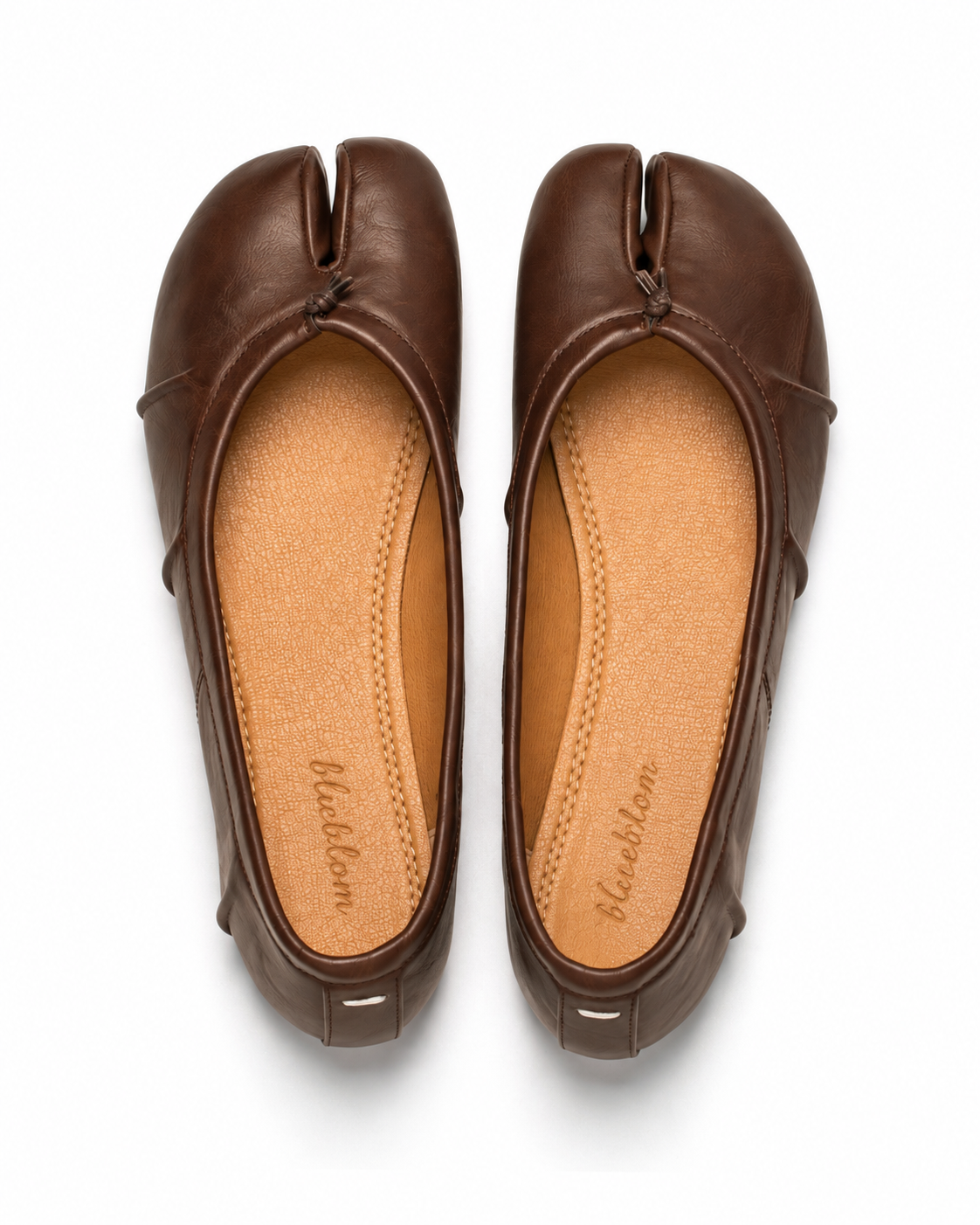 Brown Ballet Tabi Flats Shoes