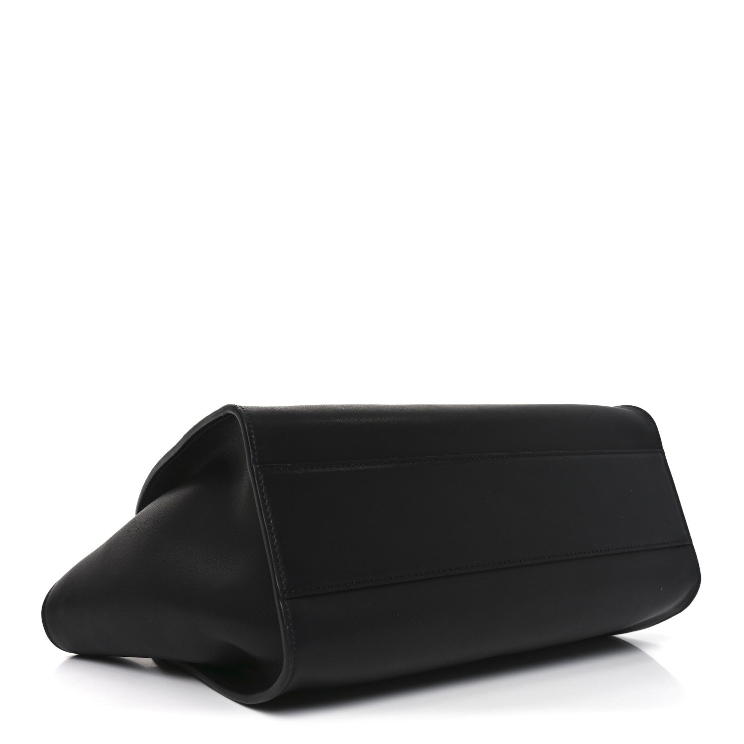 Polished Saddle Calfskin Marlo 12 Tote Bag Black