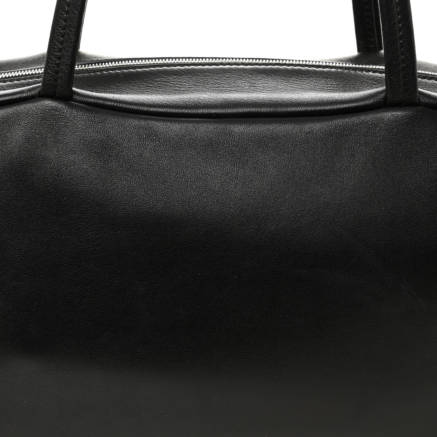 Nappa Astra Leather Shoulder Bowling Bag Black