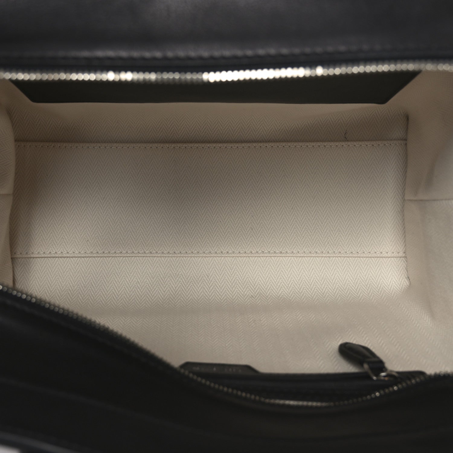 Polished Saddle Calfskin Marlo 12 Tote Bag Black