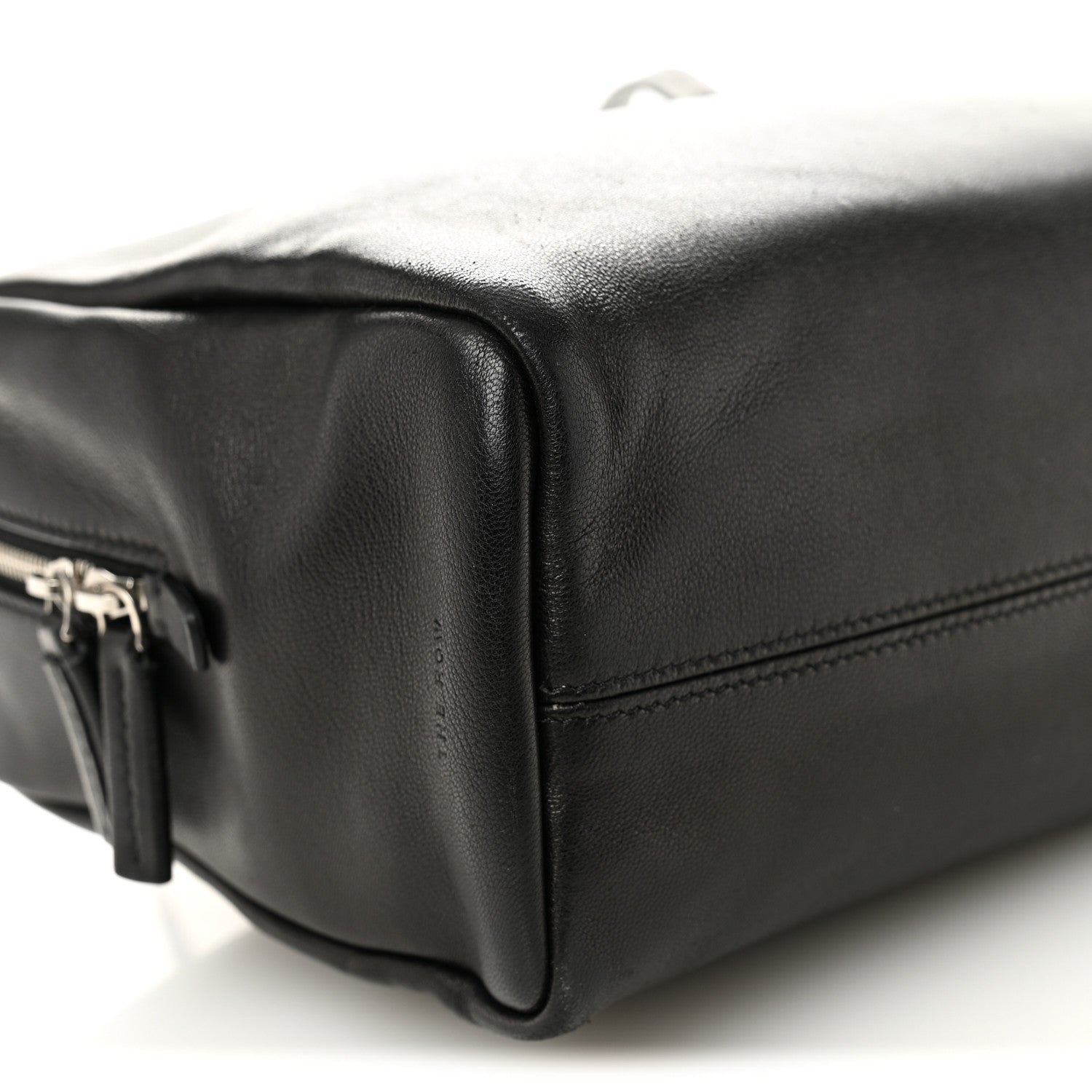 Nappa Astra Leather Shoulder Bowling Bag Black