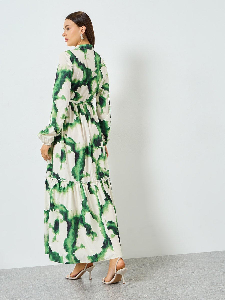 Flowy V-neck Design Maxi Boho Dress
