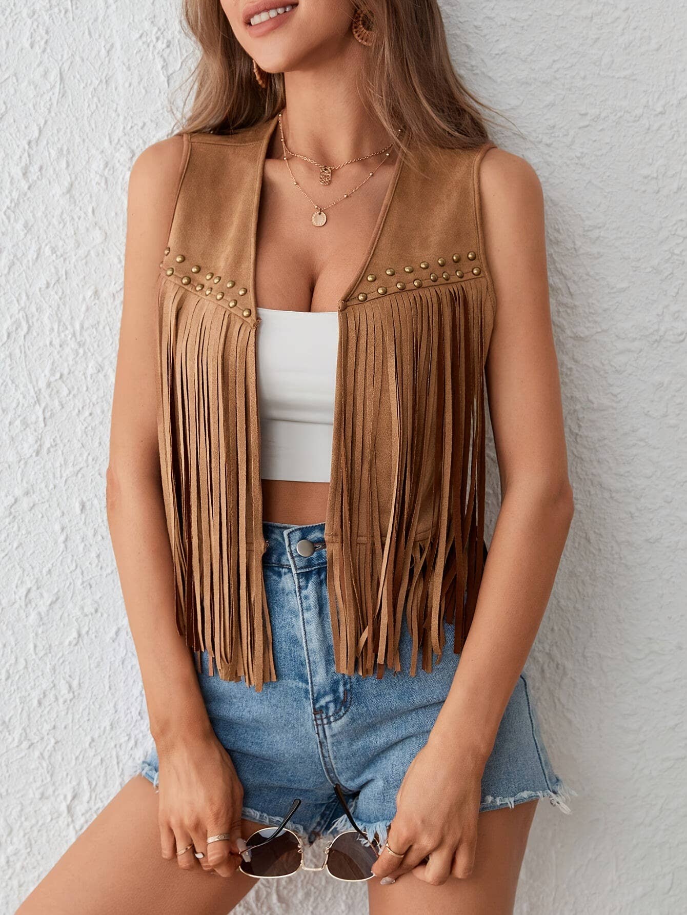 Canyon Breeze Suede Fringe Western Vest