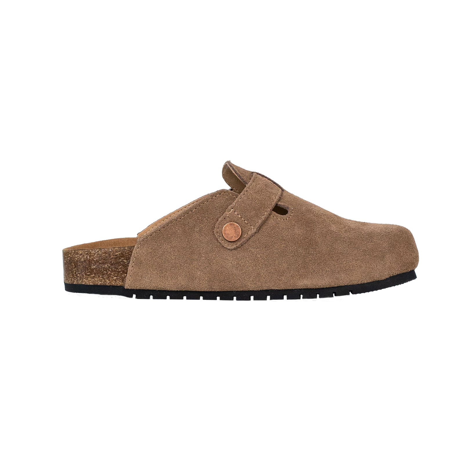 Closed Round Toe Suede Cork Clogs