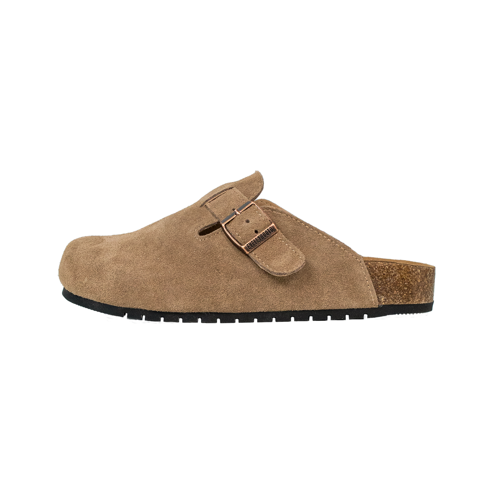 Closed Round Toe Suede Cork Clogs