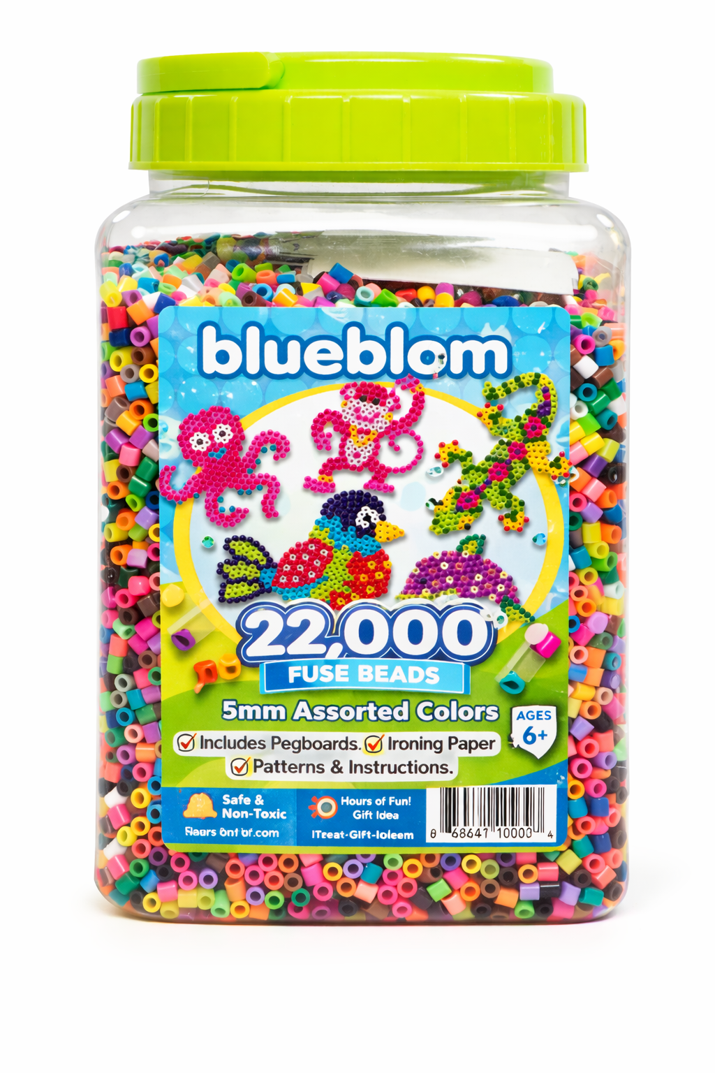 Blueblom 22,000 Beads Multi-Mix Jar Fuse & Perler Beads