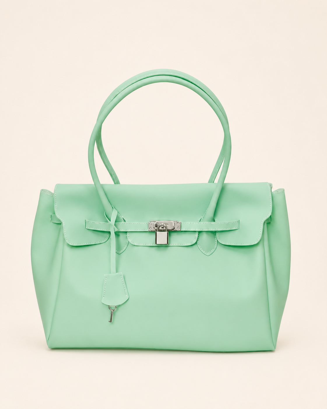 Transparent Solid Color Pvc Jelly Bag Women's Tote Bag