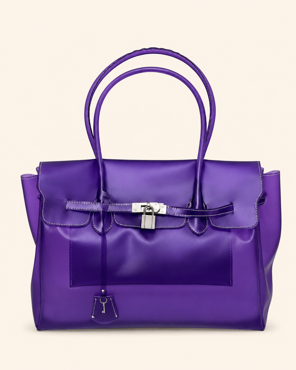 Transparent Solid Color Pvc Jelly Bag Women's Tote Bag