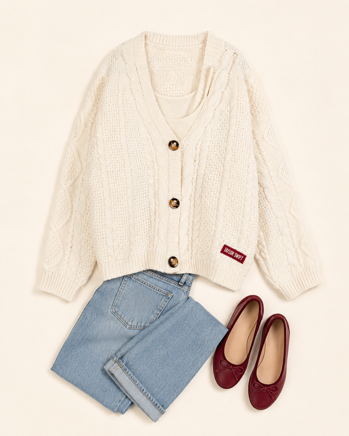 Red Taylors Version Cardigan, Holiday Knit Sweater