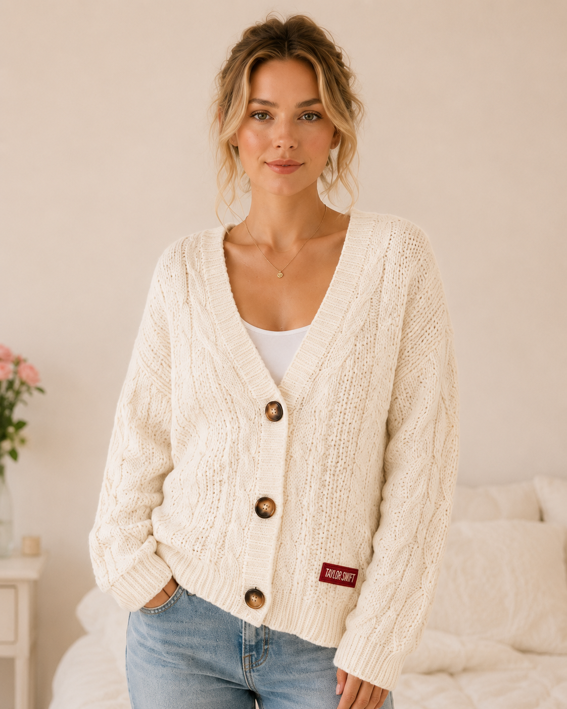 Red Cardigan Taylors Version Sweater With All Too Well Scarf