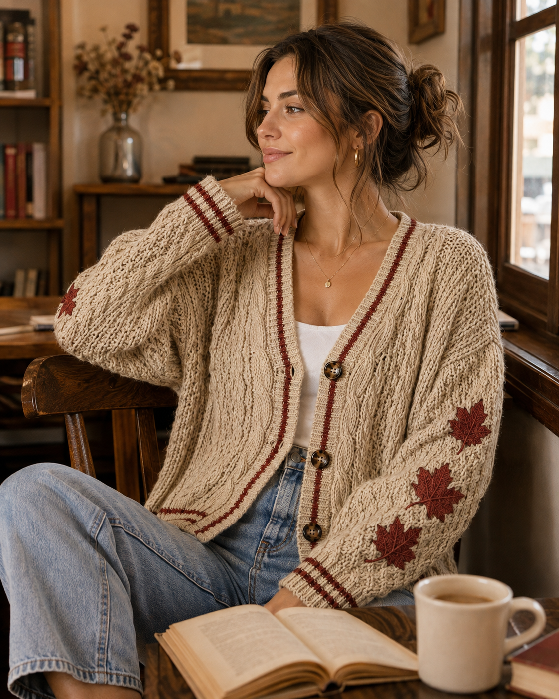 Maple Leaf All Too Well Taylors Version Autumn Cardigan