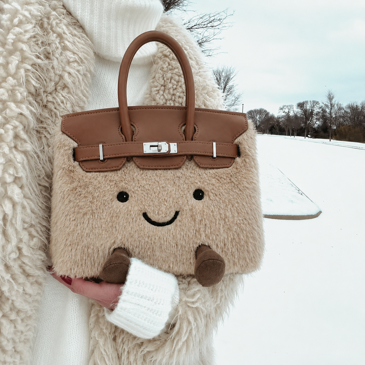 Fluffy Fox Brown-Jellycat Mini brikin Bag