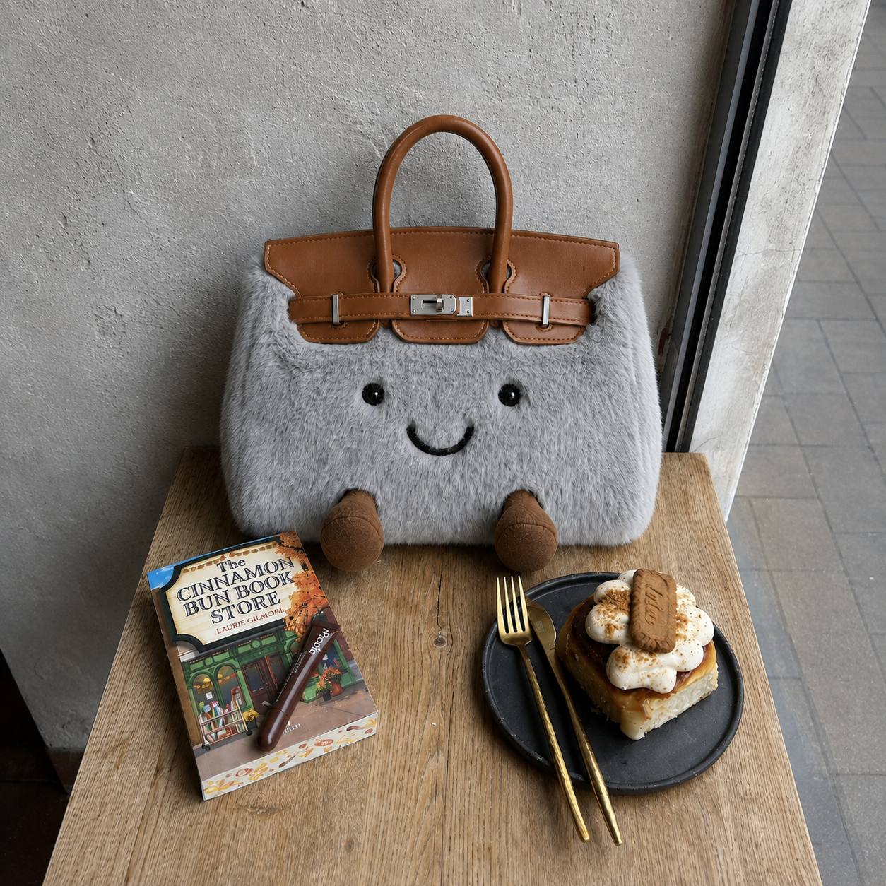 Fluffy Fox Grey-Jellycat Mini brikin Bag