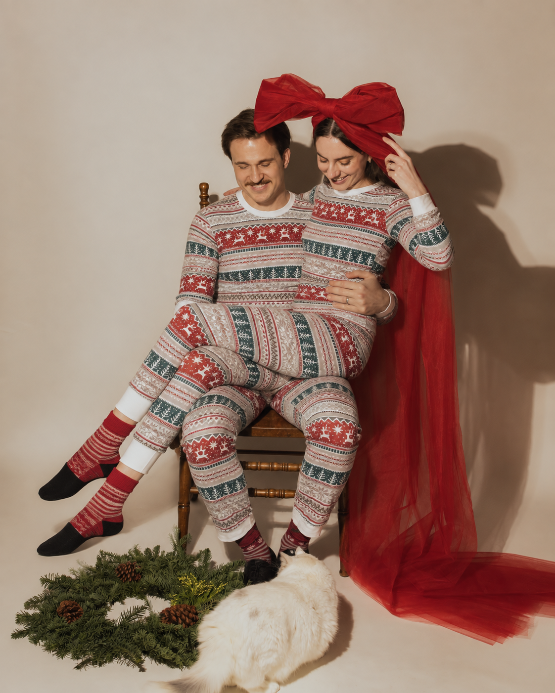 Brown Cocoa-Family Matching Christmas Pajamas