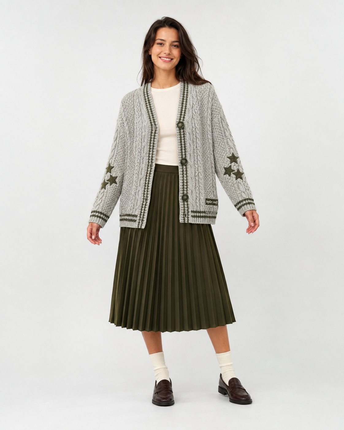 Folklore Gray Cardigan - Taylors Version Oversized Sweater