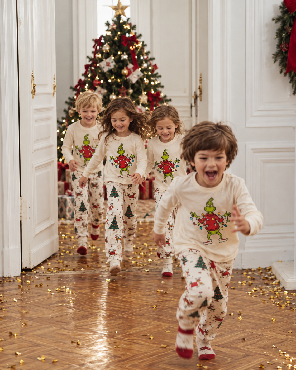 Lights Moment-Grinch Family Christmas Pajamas