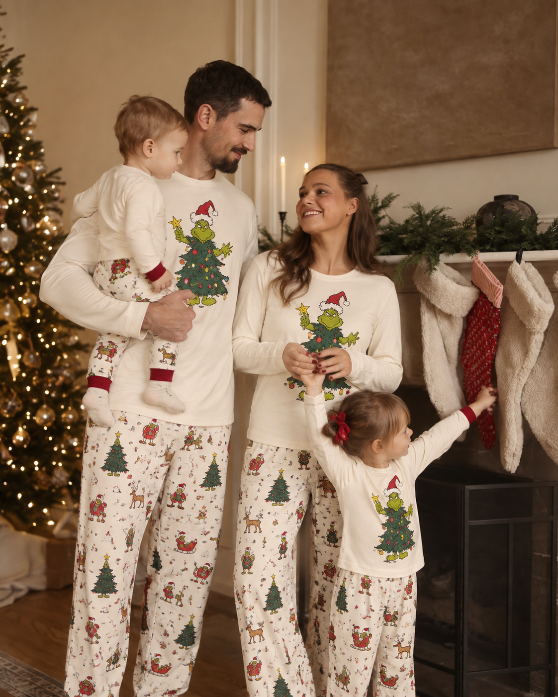 Sugar Tree-Grinch Family Christmas Pajamas