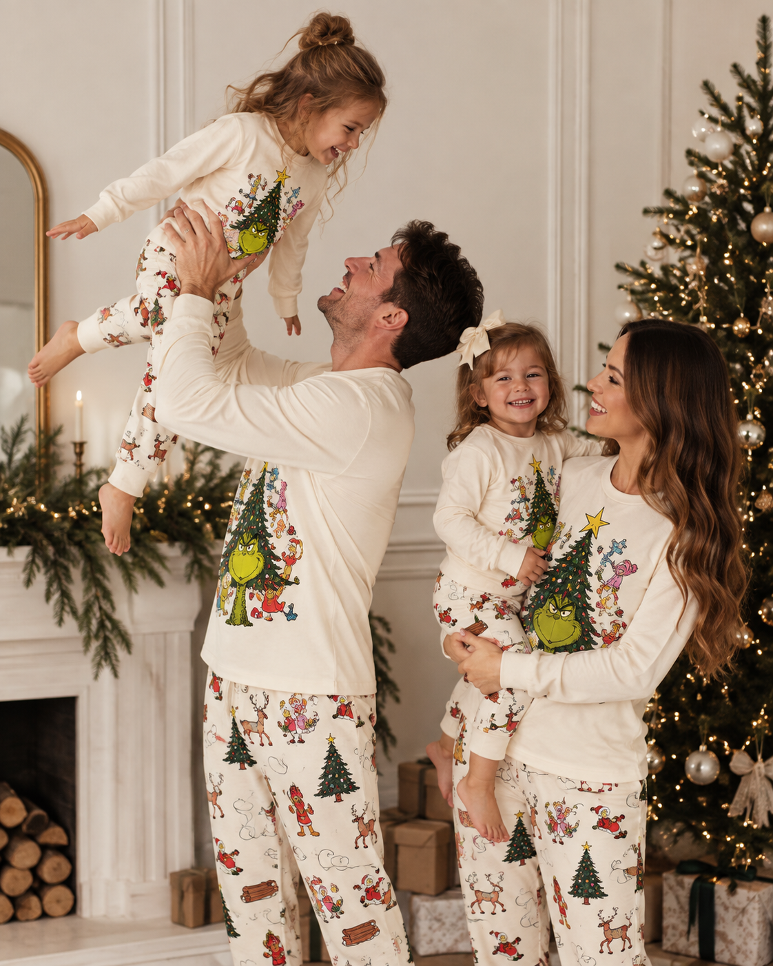Star Veil-Grinch Family Christmas Pajamas