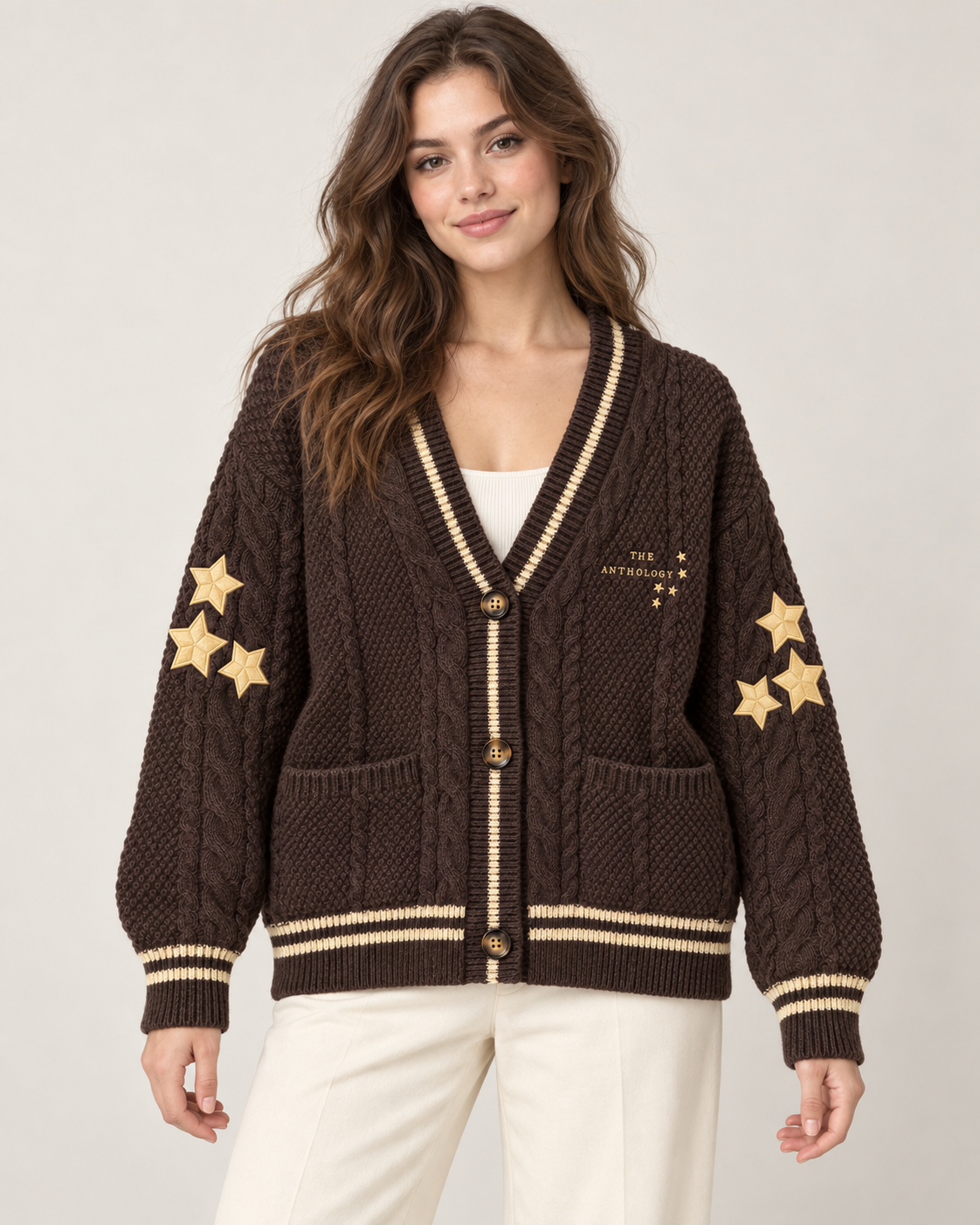 Tortured Poets Department Brown The Anthology Cardigan
