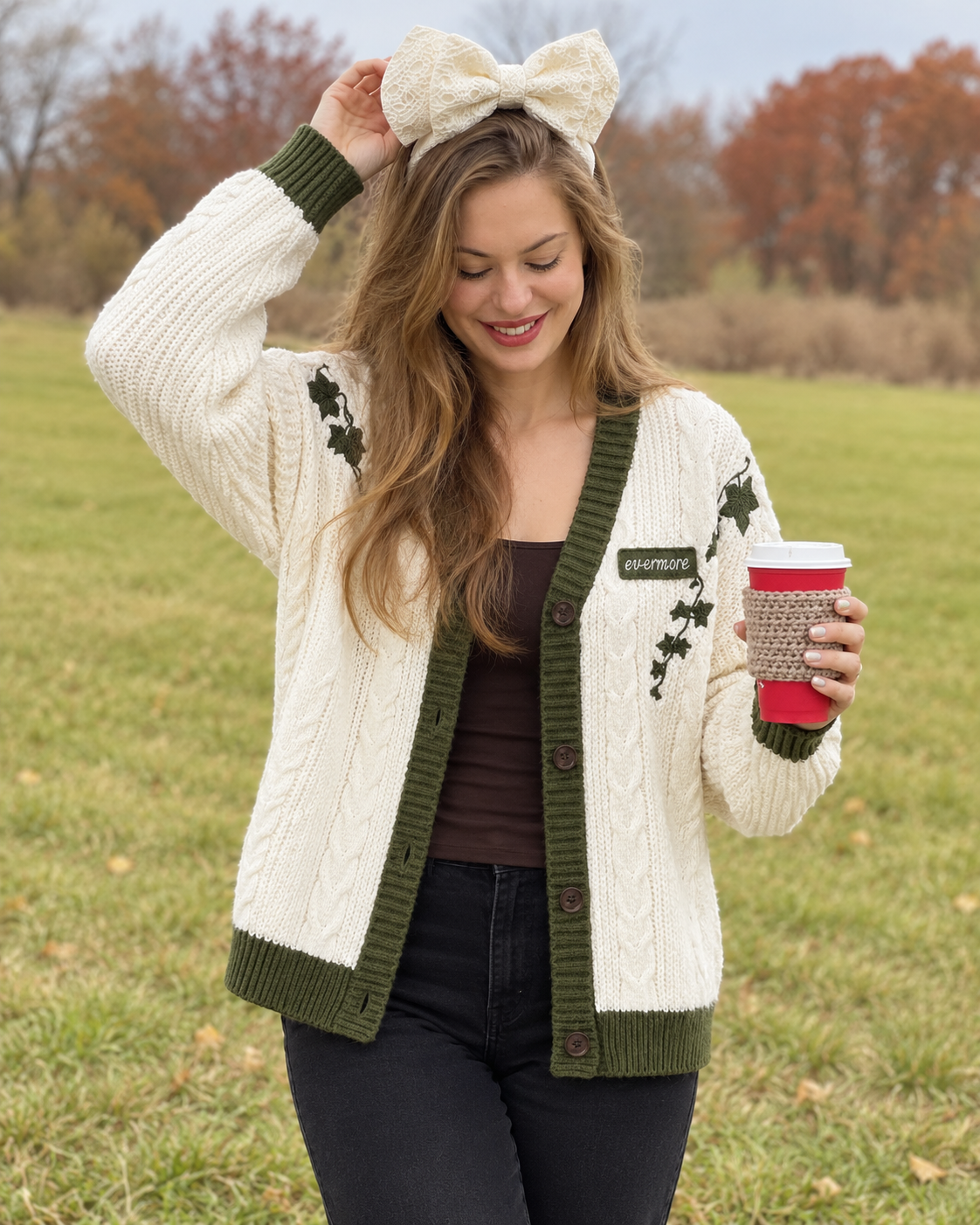 Evermore Cardigan Taylors Version, Ivy Folklore Inspired Cardigan Sweater