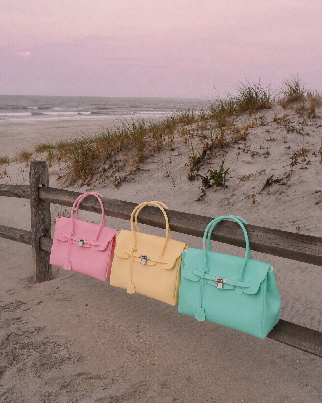 Transparent Solid Color Pvc Jelly Bag Women's Tote Bag