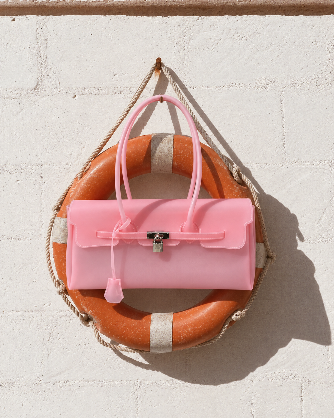 Horizontal Pink Color Jelly firkin bag