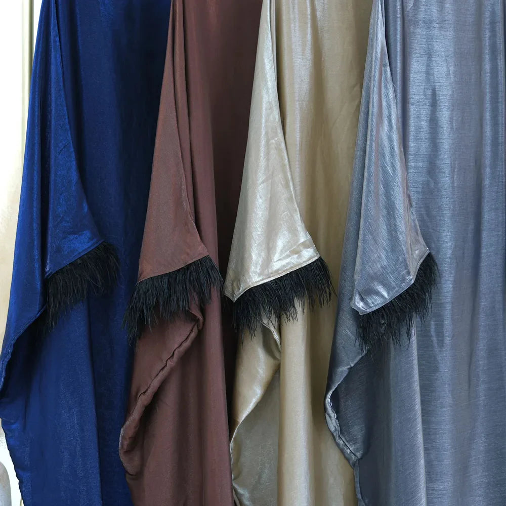 Farha Feather Batwing Sleeve Maxi Dress