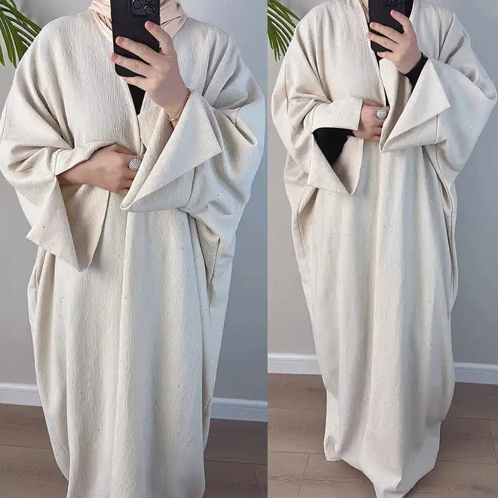 Sparkly Winter Open Abaya Maxi Jacket kaftan dress