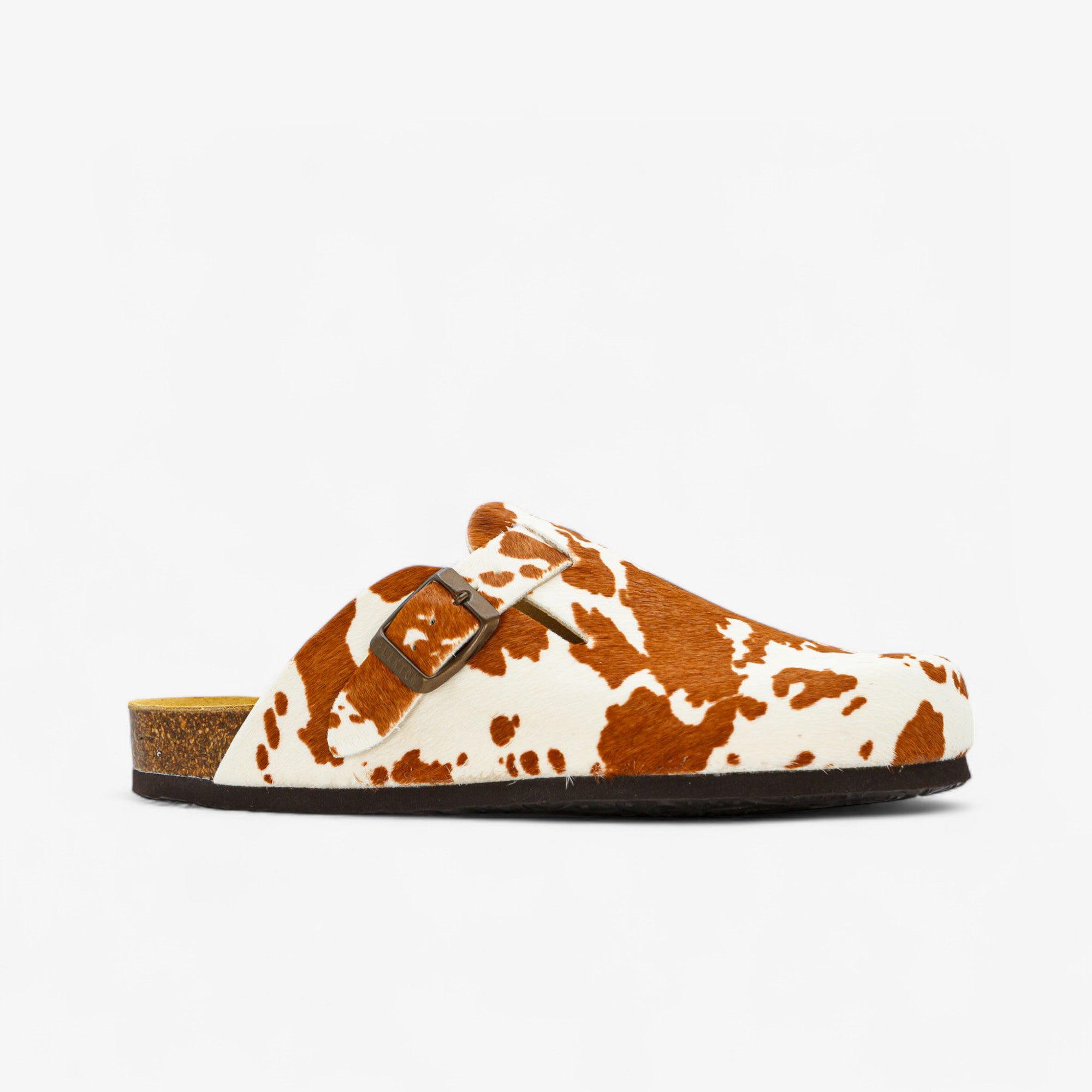 Cow Print Cuero Clog Shoes