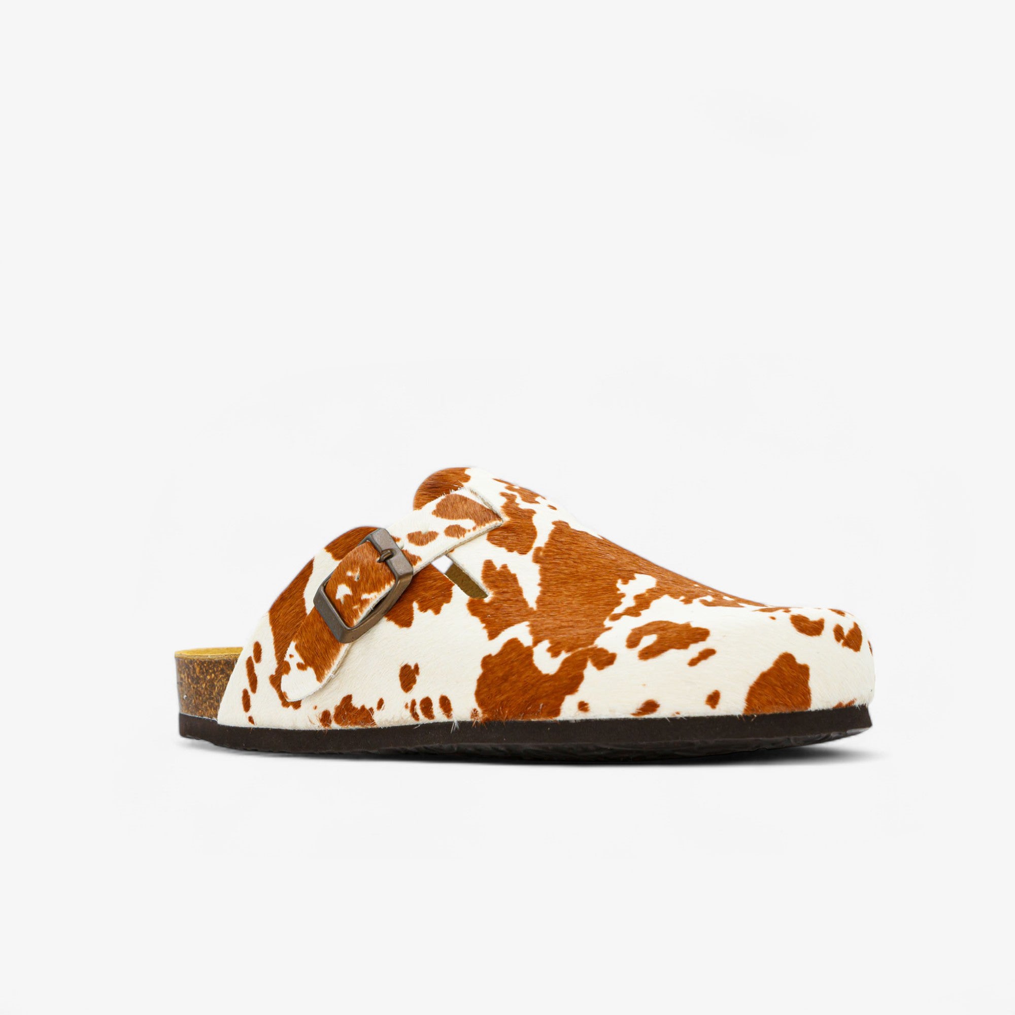 Cow Print Cuero Clog Shoes