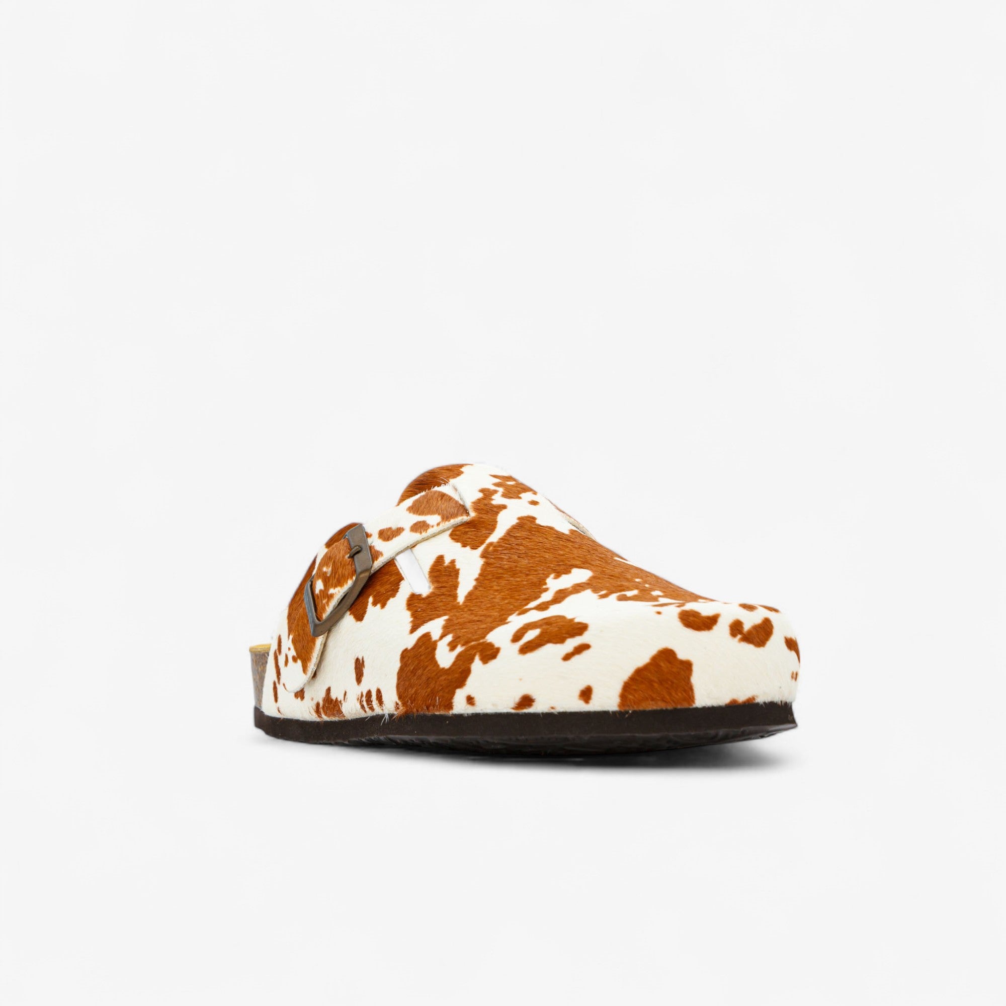 Cow Print Cuero Clog Shoes